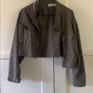 Wild fern green army crop jacket